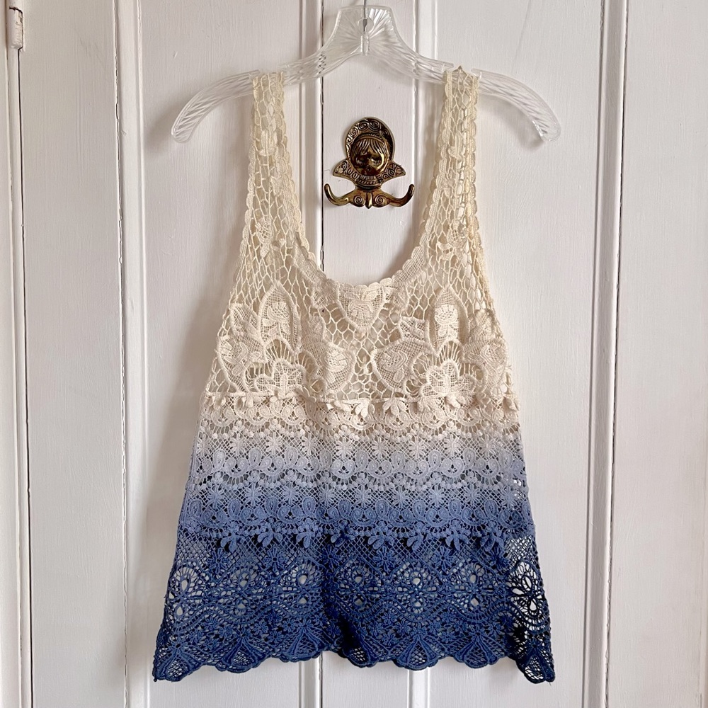 Ombré blue lace shirt